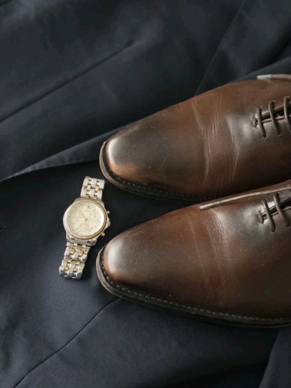 Tissot Two-Tone Stainless Steel Chronograph Watch with Gold Dial